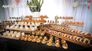 Wedding buffet setup with a variety of dishes including pasta, salads, grilled chicken, and roasted vegetables for guests to serve themselves.