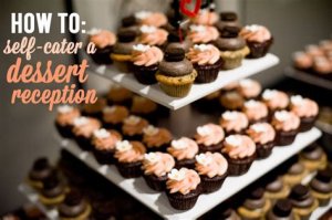 Wedding dessert table featuring a donut wall, cupcake tower, and ice cream bar, offering guests a variety of sweet treats.