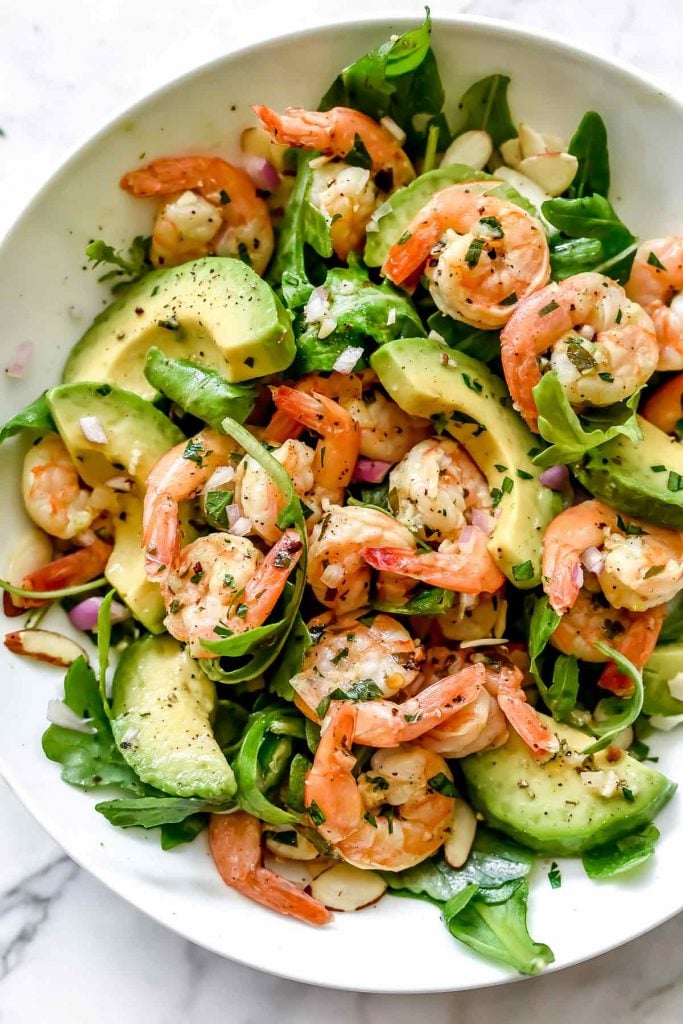 Citrus Shrimp and Avocado Salad in a bowl